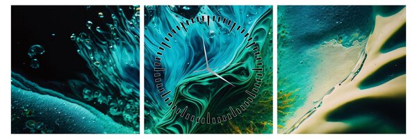 Tablou - Fundalul abstract (cu ceas) (90x30 cm)