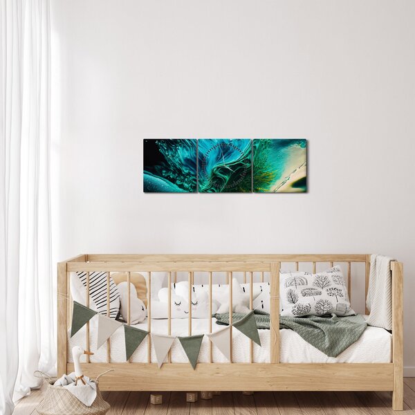 Tablou - Fundalul abstract (cu ceas) (90x30 cm)