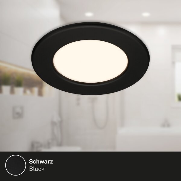 Briloner 7049015 - Plafonieră LED încastrată pentru baie, 6W/230V, IP44, negru