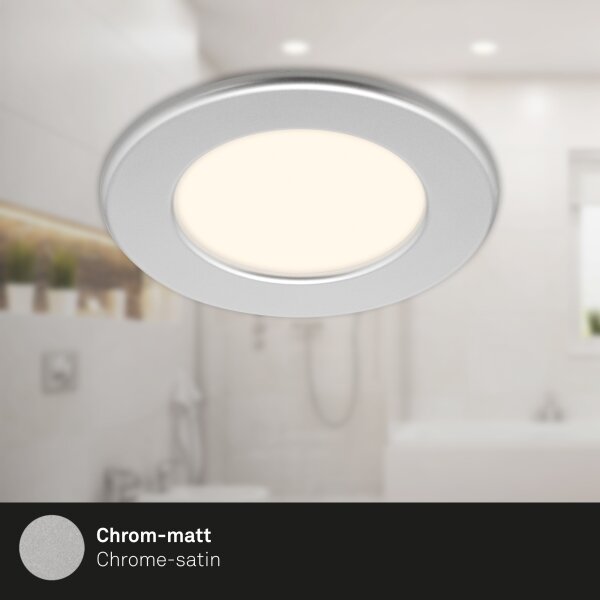 Briloner 7049014 - Plafonieră LED încastrată pentru baie, 6W/230V, IP44, crom mat