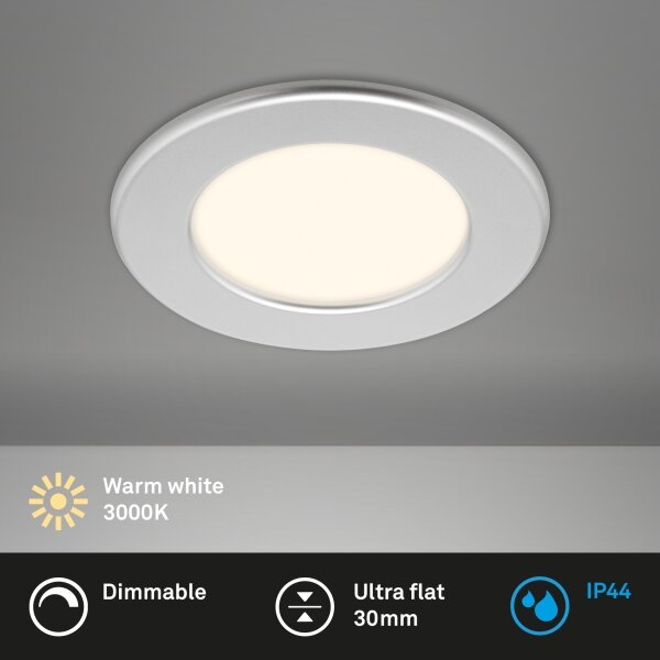 Briloner 7049014 - Plafonieră LED încastrată pentru baie, 6W/230V, IP44, crom mat