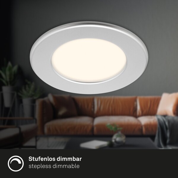 Briloner 7049014 - Plafonieră LED încastrată pentru baie, 6W/230V, IP44, crom mat