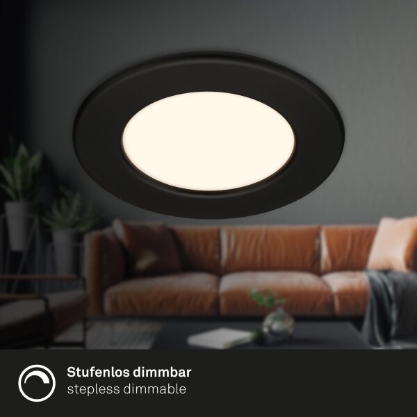 Briloner 7049015 - Plafonieră LED încastrată pentru baie, 6W/230V, IP44, negru