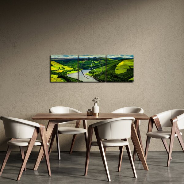Tablou - Peisaj verde (cu ceas) (90x30 cm)