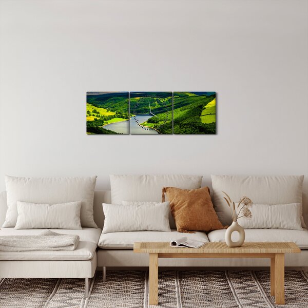 Tablou - Peisaj verde (cu ceas) (90x30 cm)