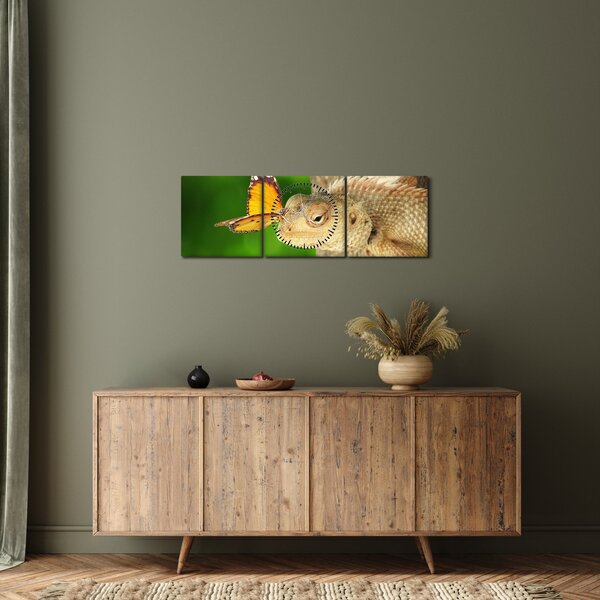 Tablou - Șopârlă (cu ceas) (90x30 cm)