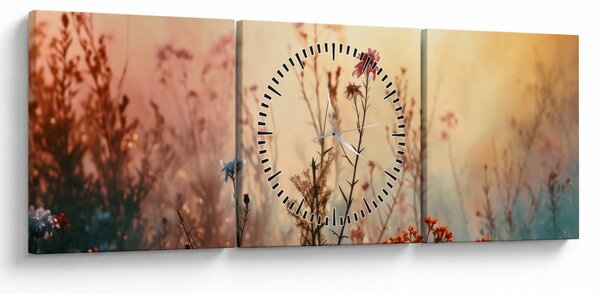 Tablou - Flori sălbatice (cu ceas) (90x30 cm)