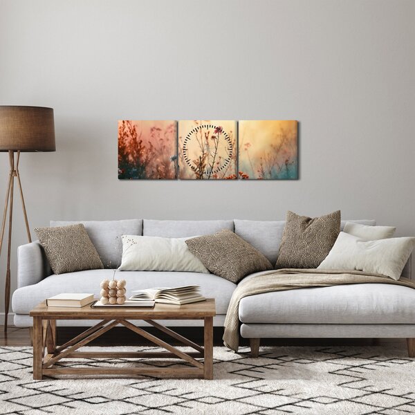 Tablou - Flori sălbatice (cu ceas) (90x30 cm)