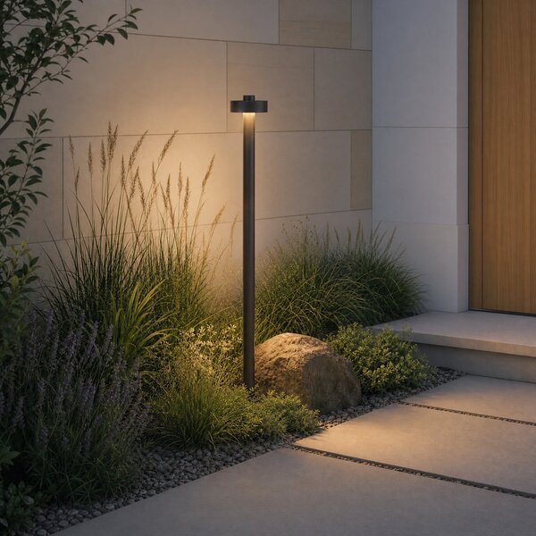 Lucande Bornă luminoasă LED Nirella, 100 cm, negru, CCT, IP65, Negru, Metal, Modern