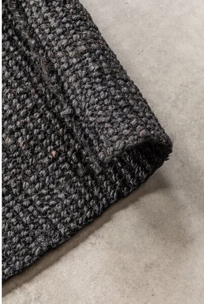 Covor negru din iută 80x150 cm Bouclé – Hanse Home