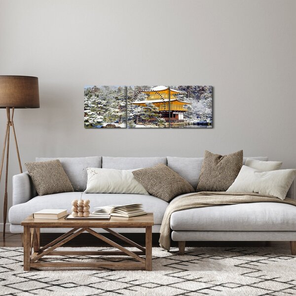 Tablou - Kinkakuji, Japonia (cu ceas) (90x30 cm)