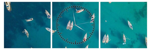 Tablou - Sailboats (cu ceas) (90x30 cm)