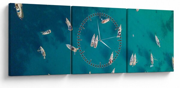 Tablou - Sailboats (cu ceas) (90x30 cm)