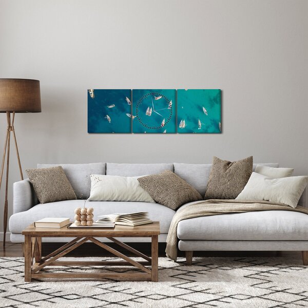 Tablou - Sailboats (cu ceas) (90x30 cm)