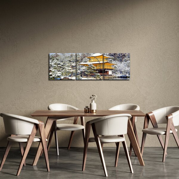 Tablou - Kinkakuji, Japonia (cu ceas) (90x30 cm)