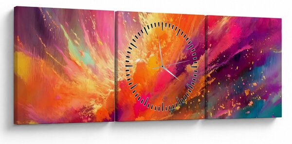 Tablou - Abstractizare dinamică (cu ceas) (90x30 cm)