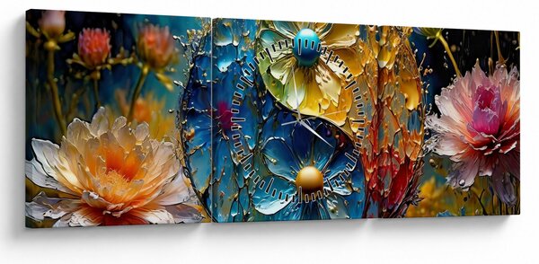 Tablou - Armonie și echilibru (cu ceas) (90x30 cm)