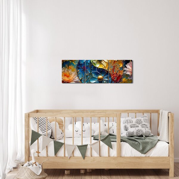 Tablou - Armonie și echilibru (cu ceas) (90x30 cm)