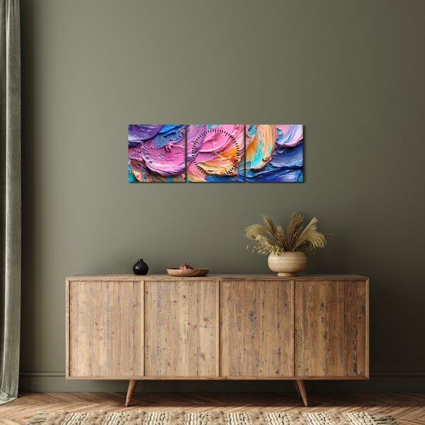 Tablou - Pictură în ulei (cu ceas) (90x30 cm)