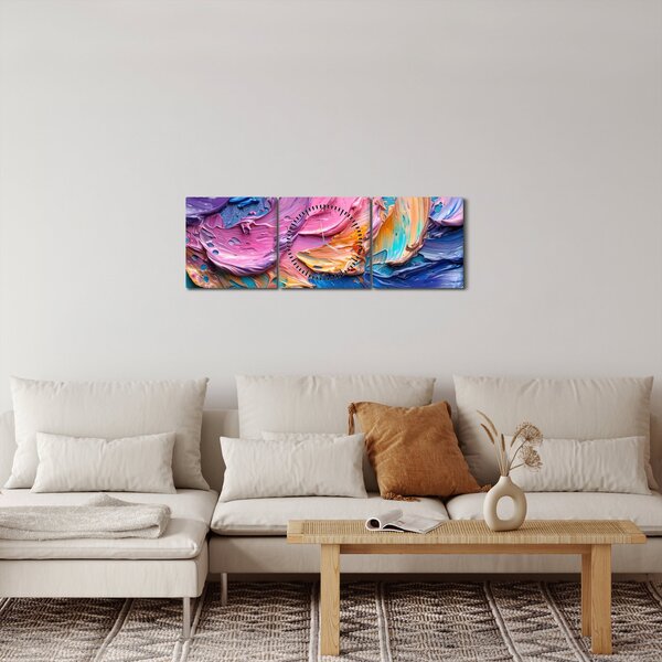 Tablou - Pictură în ulei (cu ceas) (90x30 cm)