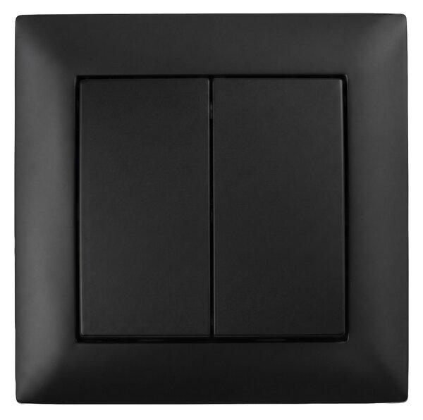 Întrerupător Dublu cu Ramă OSTE JNH007-W BLACK