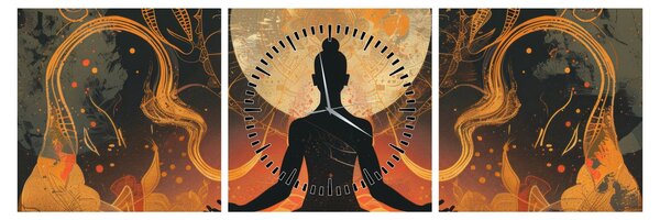 Tablou - Meditație (cu ceas) (90x30 cm)
