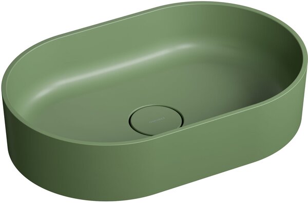 Omnires Ovo M+ lavoar 55x36 cm ovale de blat verde mat OVOUNOL