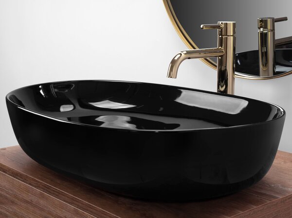 Lavoar ceramic pentru blat Rea CLEO Black