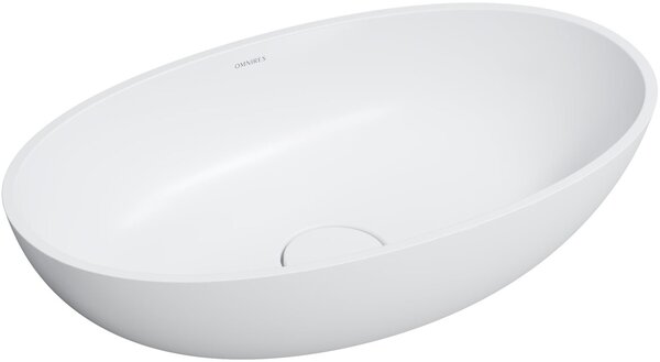 Omnires Shell M+ lavoar 60x35 cm ovale de blat alb mat SHELLUNBM