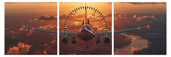 Tablou - Avion de transport (cu ceas) (90x30 cm)