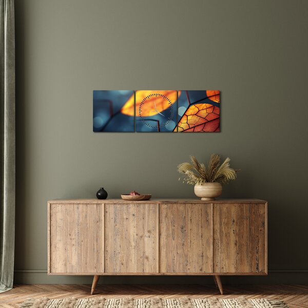 Tablou - Textura frunzelor (cu ceas) (90x30 cm)