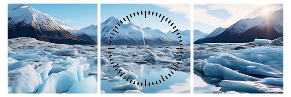 Tablou - Formațiuni glaciare (cu ceas) (90x30 cm)