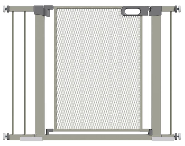 PawHut Barieră Extensibilă pentru Câini cu Închidere Automată din Oțel și ABS, 75-103x76 cm, Gri | Aosom Romania