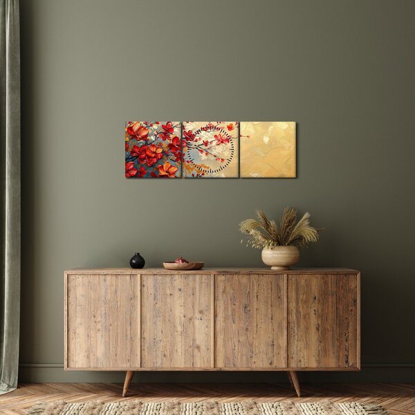 Tablou - Copac înflorit (cu ceas) (90x30 cm)