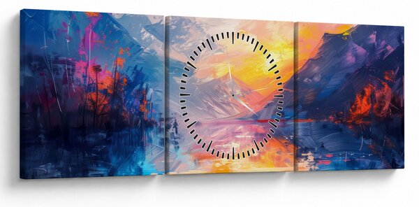 Tablou - Pictura peisajului (cu ceas) (90x30 cm)