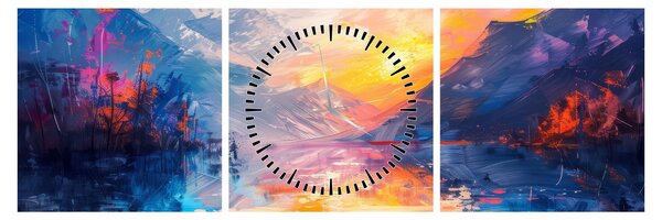 Tablou - Pictura peisajului (cu ceas) (90x30 cm)
