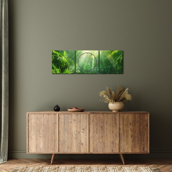 Tablou - Pădurea tropicală (cu ceas) (90x30 cm)