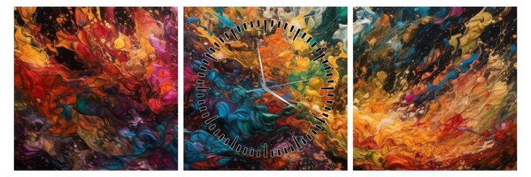 Tablou - Abstracția culorilor II. (cu ceas) (90x30 cm)