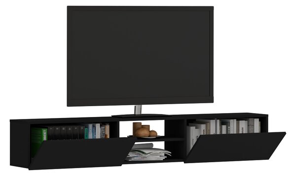 Comoda haaus Genova, 2 Usi, Negru, 180 x 30 x 30 cm