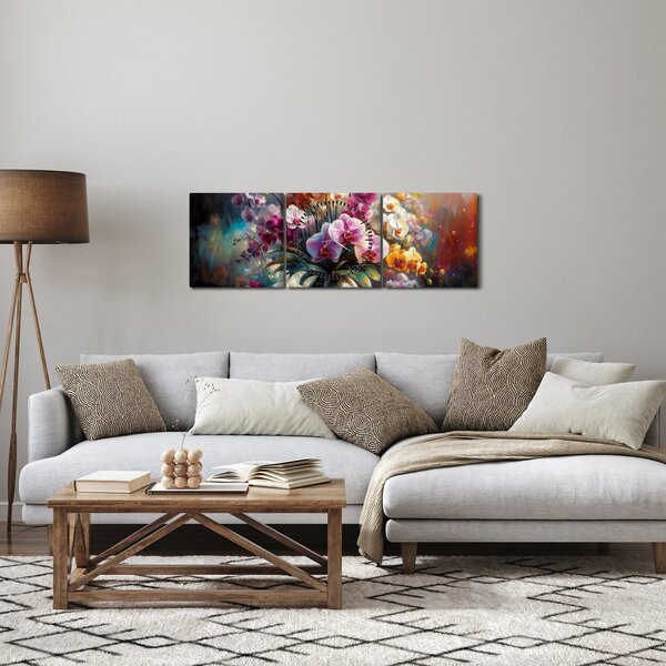 Tablou - Vas de flori II. (cu ceas) (90x30 cm)