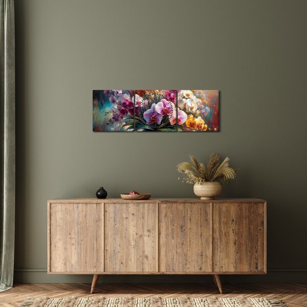 Tablou - Vas de flori II. (cu ceas) (90x30 cm)