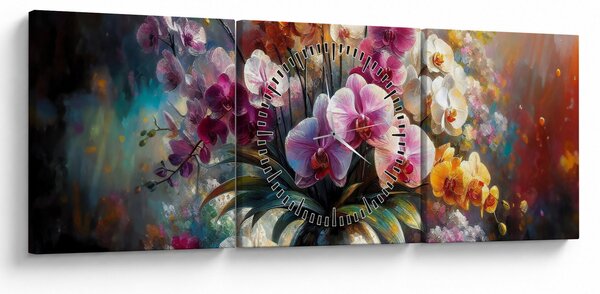 Tablou - Vas de flori II. (cu ceas) (90x30 cm)