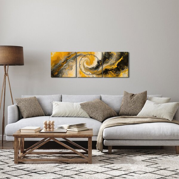 Tablou - Abstractizare în spirală (cu ceas) (90x30 cm)