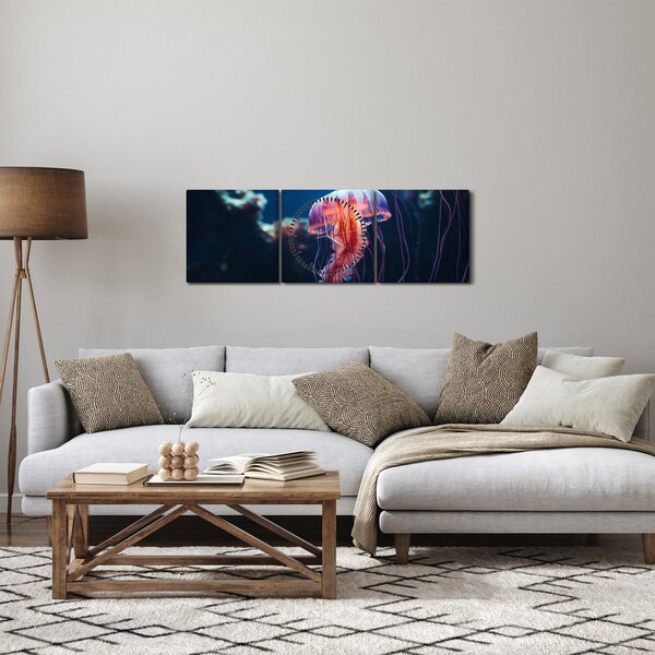 Tablou - Meduză (cu ceas) (90x30 cm)