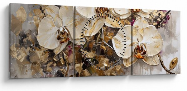 Tablou - Orhidee (cu ceas) (90x30 cm)