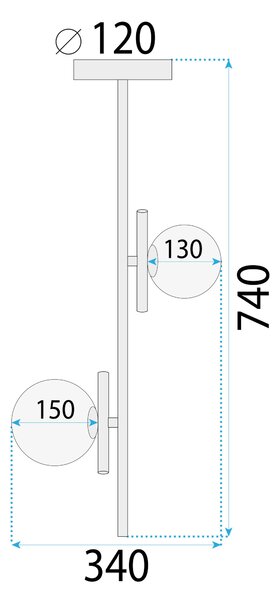 Lampă suspendată APP1666-2CP Gold