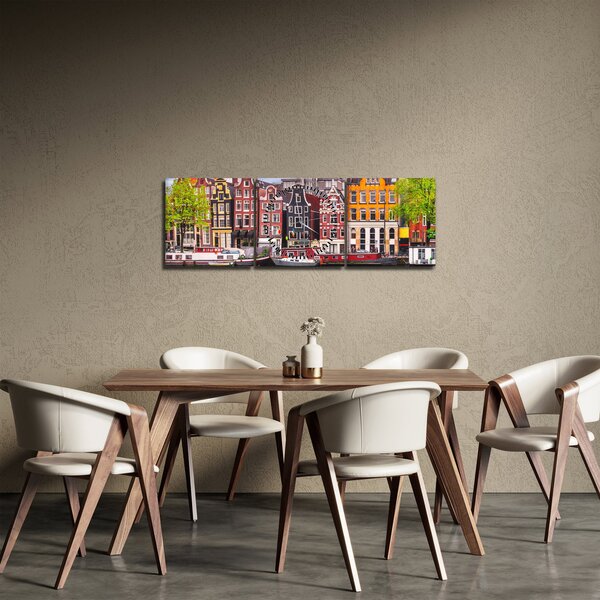 Tablou - Amsterdam, case de dans (cu ceas) (90x30 cm)