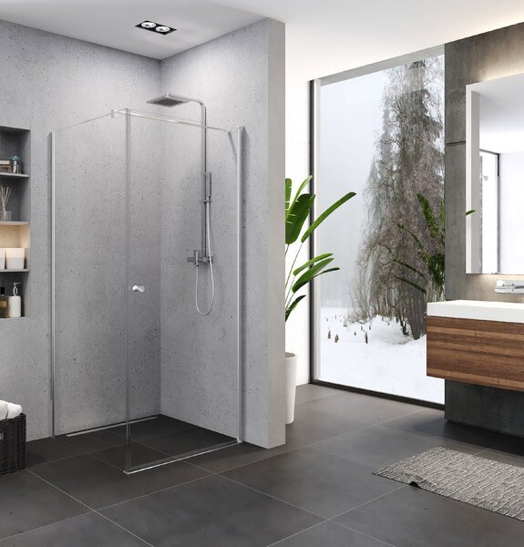New Trendy Superia cabină de duș 90x90 cm pătrat crom luciu/sticlă transparentă K-0587