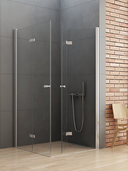 New Trendy New Soleo cabină de duș 90x90 cm pătrat crom luciu/sticlă transparentă D-0149A/D-0153A