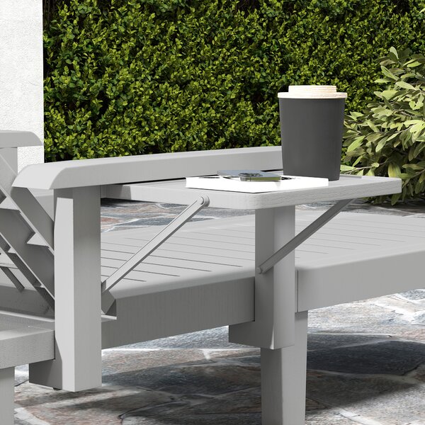 Outsunny Set 2 Șezlonguri cu Spătar Reglabil în 5 Poziții, Măsuță și Brațe Ergonomice, 79x158x88 cm, Gri | Aosom Romania